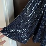 Like New Velvet Graham & Spencer Sequin Top Dark Navy Size Small Photo 4