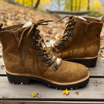 American Eagle Suede Hiker Boots Women’s 7 Brown Lace-Up Lug Sole NWOT Photo 0