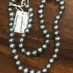 SAMUEL B Silver Peacock Freshwater Pearl Single Strand Necklace Sterling Clasp Purple Photo 0