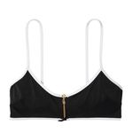 Victoria's Secret NWT  Nero Black White Iconic Scoop Bikini Top Women's Size XL Photo 12