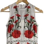 Alexis  Blossom White Red Floral Embroidered A-Line Sleeveless Mini Dress Sz S Photo 5