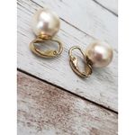 Vintage Clip On Earrings 0.5" Pearlescent Ball Photo 6