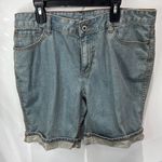 Liz Claiborne  Classic Denim Jean Shorts Cuffed Hem Pockets Petite‎ 14 NWT Photo 0
