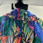 RTR Saloni Jacqui B Long Sleeve Multicolor Feather Print Side Slit Maxi Dress 2 Blue Photo 10