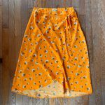 orange and white floral midi wrap skirt Size 6 Photo 0