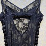 Victoria's Secret  Black Lace Chemise with Eyelet Detail lace satin XS Photo 6