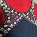 Blondie Nites Beaded Navy Cutout Prom Homecoming Dress Juniors Size 7 Blue Photo 5