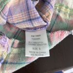 White Birch  Black Label Women's Faded Pastel Short Sleeve Flannel, Fringe Size S Photo 5