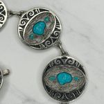Southwestern Faux Turquoise Concho Chain Belt Small/Medium (S/M) ✨ Silver Photo 8
