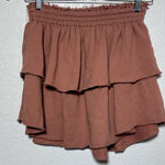 Aerie  Hoodie Mini Skirt Ruffled Rust Orange Size Extra Small 100% Cotton Photo 0