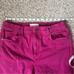 Loft  Women's Fuschia Kick Crop High Waisted Jeans Size 29/8 Pink Denim 25 Inseam Photo 1