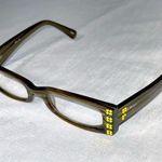 A.J. Morgan Olive Tiger Eye Embellished Reader Glasses 1.25 In Case Photo 2