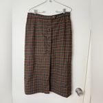 Le Mezelle São Paulo Brazil vintage plaid wool button back midi pencil skirt M Brown Size M Photo 2
