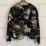 Bohme  Black and Off White Tie Dye Oversized
Crop Hoodie. Size Small. EUC Photo 8