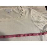 Liz Claiborne  Womens Cream Scallop Neck Pullover Sweater Holiday Work Size Large Photo 2
