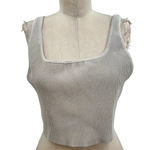 Aritzia Babaton Sculpt Knit Cropped Tank Top Squareneck Gray Plus Size 1X Photo 2