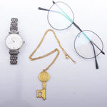 Boutique NEW Unisex Gold-Plated Saint Benedict Key Pendant Necklace, 16-18” Photo 6