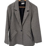 Dress Forum  Los Angeles Blazer Jacket Womens L White‎ Black Cotton Blend Plaid Photo 0