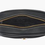 Sam Edelman Leather Camera Crossbody Bag Black With white Stitching NWT Photo 4