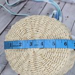 Aerie  Blue Tie Dye Straw‎ Bucket Bag Drawstring Mini Purse OS Photo 9