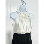 BCBGMAXAZRIA  Womens Silk Charmeuse Bodycon Cocktail‎ Paty Dress Beige Black 4 Photo 1