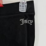 Juicy Couture  Black Velour Track Pants Rhinestone Logo Size S Y2K Hi Rise Waist Photo 2