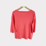J.Crew  Womens Pullover Sweater Pink Cotton 3/4 Trumpet Sleeve Scoop Neck L Photo 1