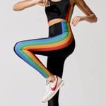 Beach Riot  Megan Ribbed Rainbow Stripe Leggings size S Photo 0