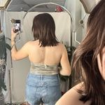 Anthropologie By Cowl-Neck Shine Halter Tank Small Photo 1