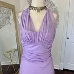 Early 2000's Fairy Dainty Sequin Asymmetric Light Purple Mesh Halter Midi Dress Size XS Photo 1