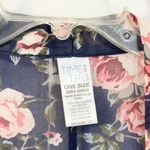 Time & Tru One Size Kimono Shrug Open Blue Pink Floral Cover Up Tassels 815 Photo 6