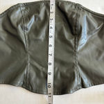 Wild Fable Women's  Olive Green Faux Leather Strapless corset Crop Top S Photo 8