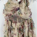 Faeriesty Ruched Bustier Ruffle Trim Hem Floral Print Tube Corset Zip Dress‎ 2XL Pink Size 2X Photo 4
