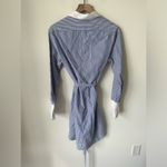 Rag and Bone  Striped Shirt Tie Dress Button Down Silk Cotton Blue White XS Photo 5