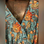 Band of the Free Boho Floral Maxi Dress Turquoise Summer Beach Vacation‎ E11 Blue Photo 4