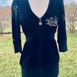 COOGI Velour Embroidered Hoodie Zip Front Photo 1