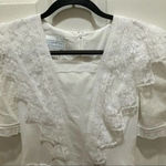 Gunne Sax Jessica McClintock Vintage 1980s White Prairie Dress Size 7 Cottage Photo 4