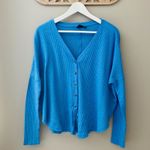 Urban Outfitters Out From Under Jojo Oversized Waffle Knit Top Blue Sz S… Photo 0