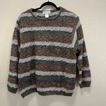 Dress Barn Vintage Woman Silk Woven Striped Green Sweater Size 14/16 XL Photo 1