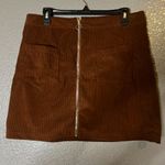 SheIn  Brown Corduroy Skirt XL Zip Front Mini Skirt with Pockets W34 L16 Photo 3