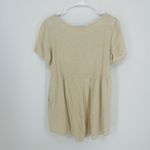 Wishlist Apparel Linen Blend Button Front Romper Shorts Beige Size L Tan Size L Photo 7