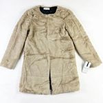Goodnight Macaroon NEW Faux Vegan Ultra Soft Fur Overcoat Jacket Neutral Small Photo 0