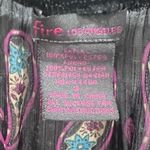 Fire Los Angeles Black boho paisley print sheer overlay dress size small Photo 7