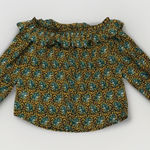 J.Crew Novelty Elephant Bohemian Animal Print Ruffle Blouse Travel Safari Sz 2 Photo 0