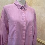 Young Fabulous and Broke Linen Blend Sandollar Shirt Dress Pink Lilac Sz Medium Photo 3