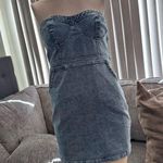 🌸AMTIOUS strapless denim mini dress✨ Blue Size M Photo 4