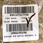 J.Crew NWT  Vintage Ribbed Ruffle Boatneck Top in Ivory BY423 Photo 6