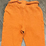 sincerely jules High Rise Gauze Womens Slub Knit Cropped Wide Leg Pant Orange S Photo 8