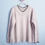 Max Mara S  Cream 100% Cashmere V-neck Sweater Photo 0