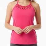 Equilibrium Pink Bra Top Athletic Gym Workout Racerback Cutout Mesh Size M Size M Photo 0